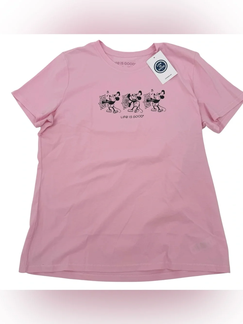 Life is Good Women’s Size XL Mickey Mouse Pink Disney T-shirt Cotton NWT - Picture 2 of 4
